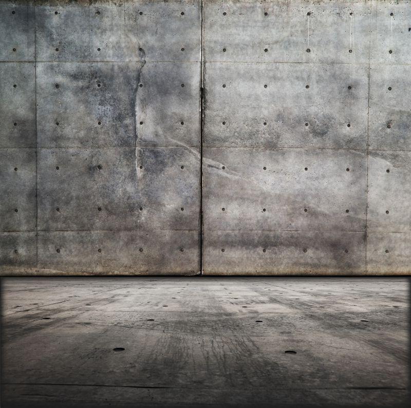灰色平整的混凝土墙和地面