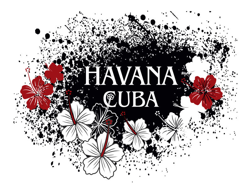 古巴哈瓦那主题插图矢量设计