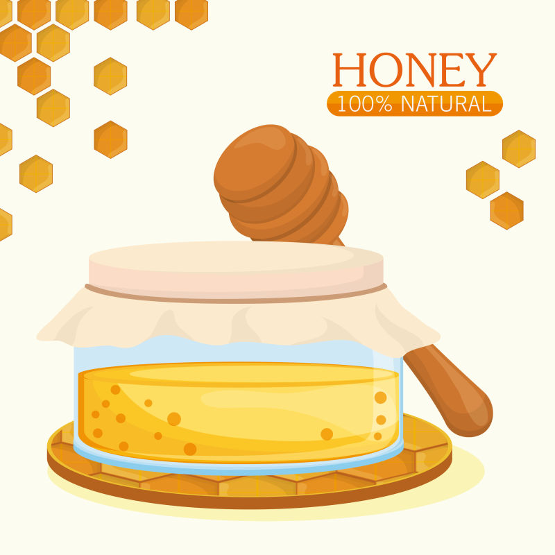 创意矢量新鲜的蜂蜜设计插图