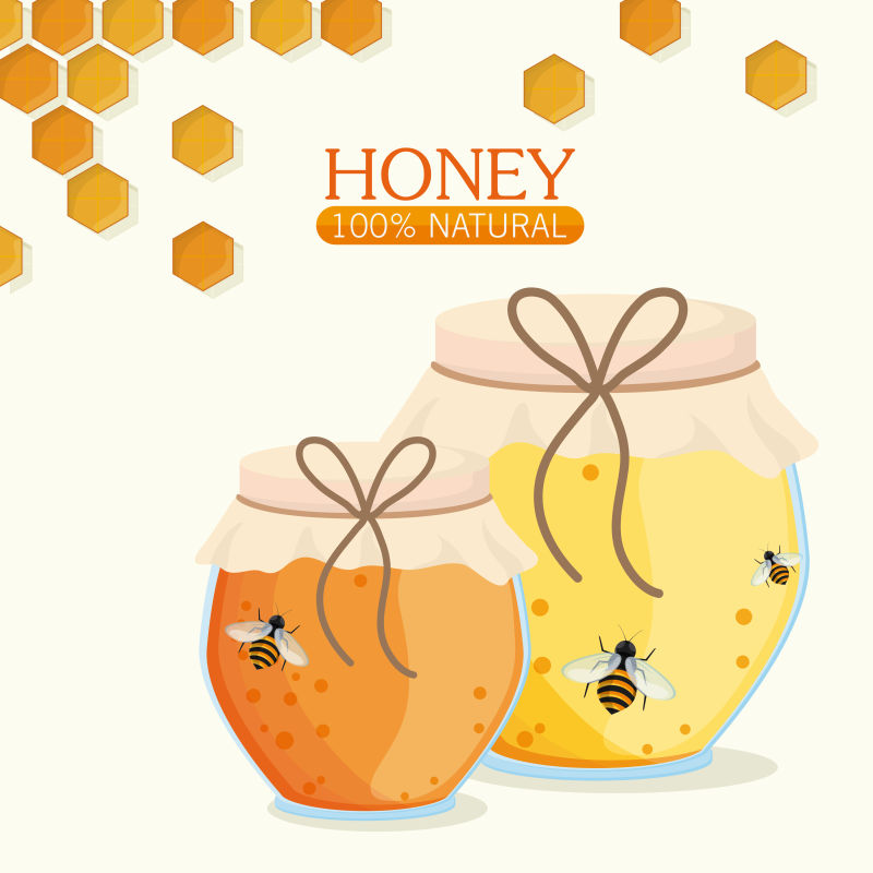 矢量两种品质的蜂蜜插图