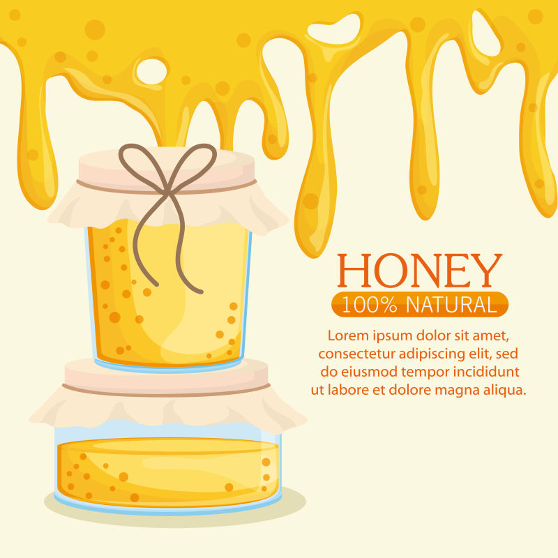 矢量新鲜有机的蜂蜜插图