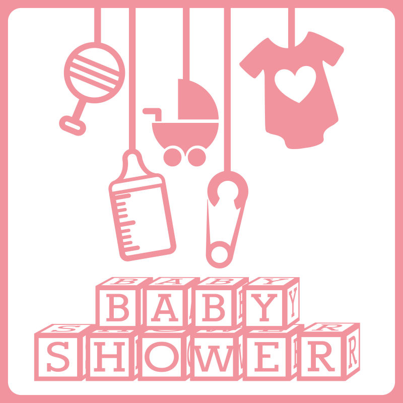 矢量粉色婴儿元素的创意卡片设计