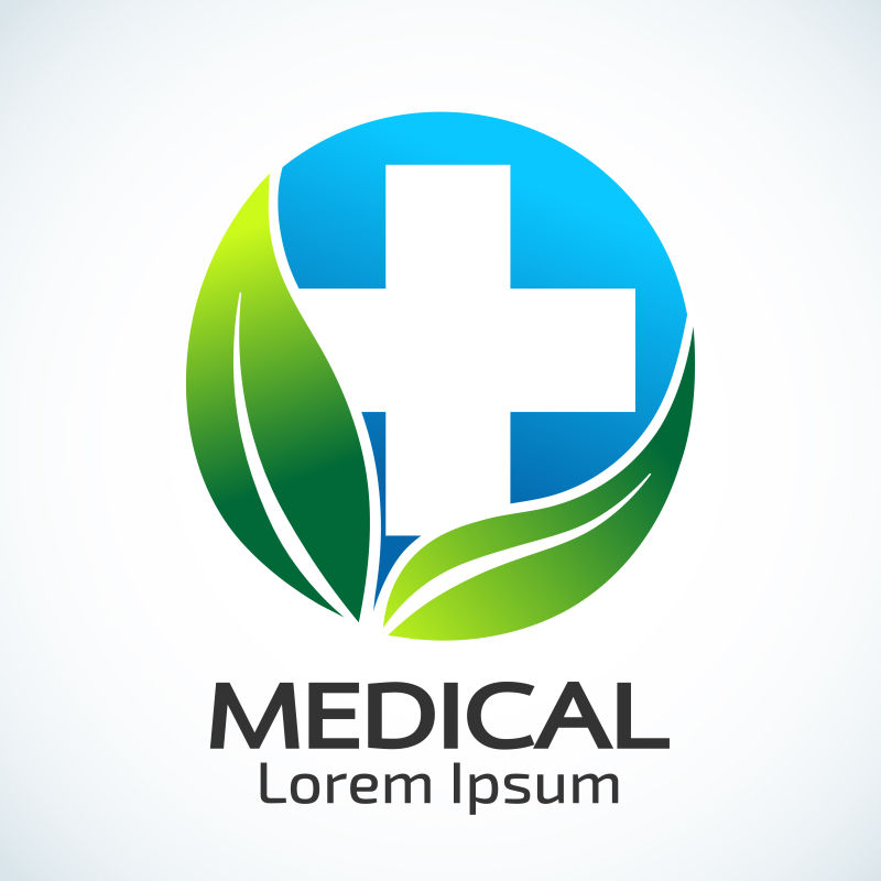 白色背景上的矢量医疗logo设计