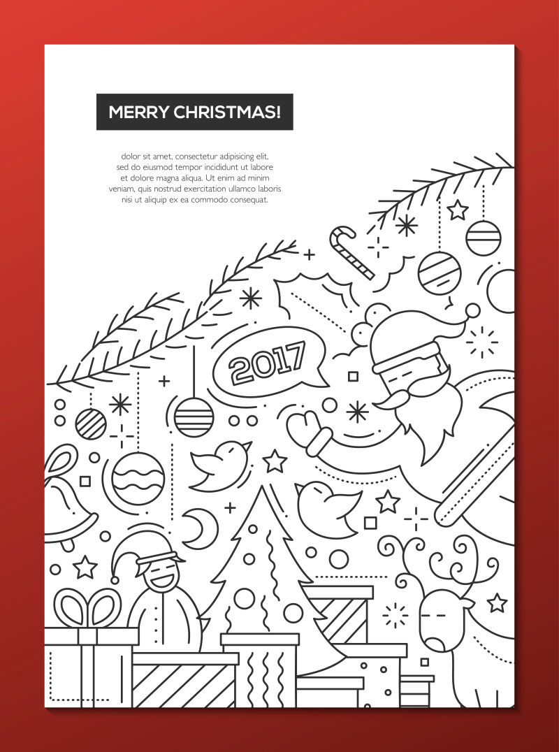 圣诞平面海报矢量设计
