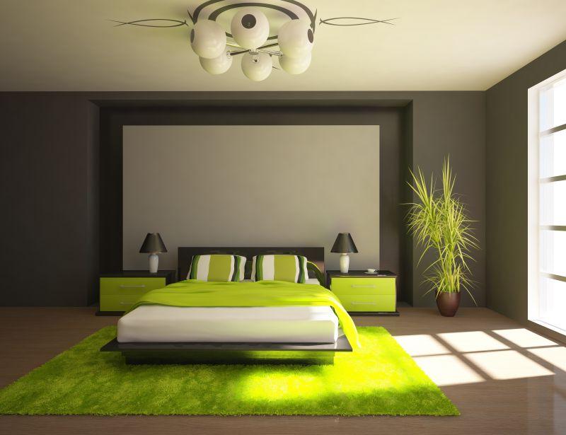 绿色现代卧室