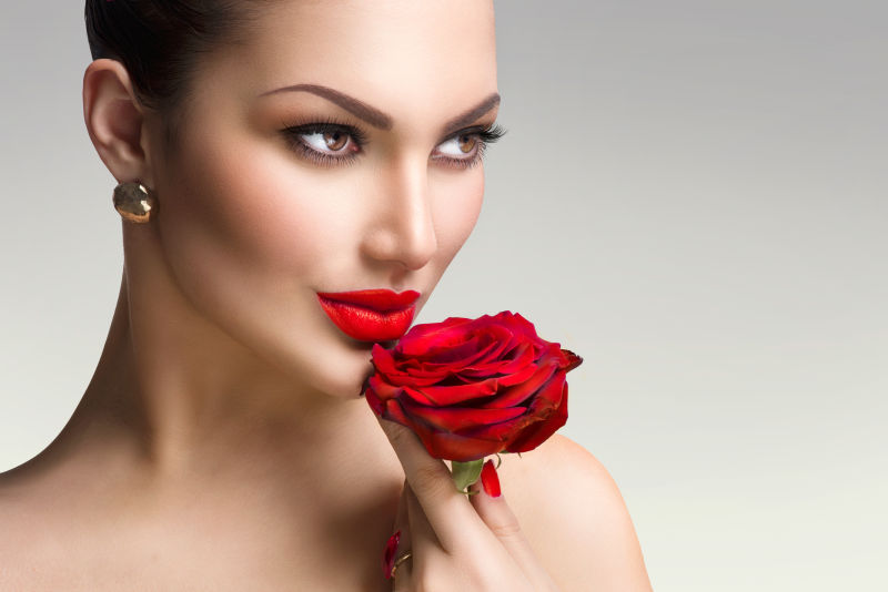 红玫瑰女时装模特