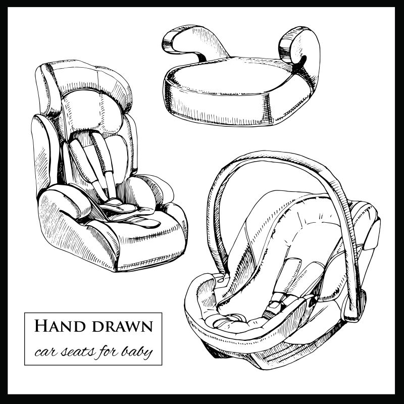 婴儿座椅矢量插图