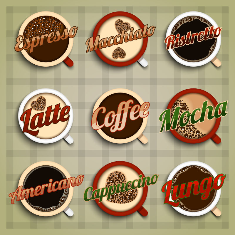 咖啡菜单标签矢量设计