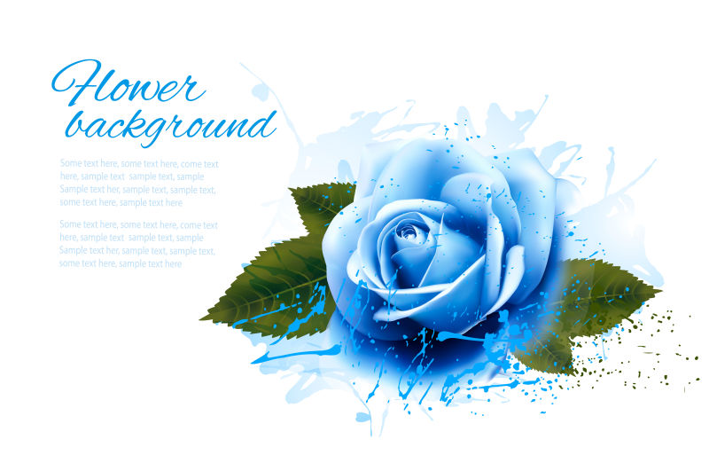 矢量的蓝色玫瑰插图