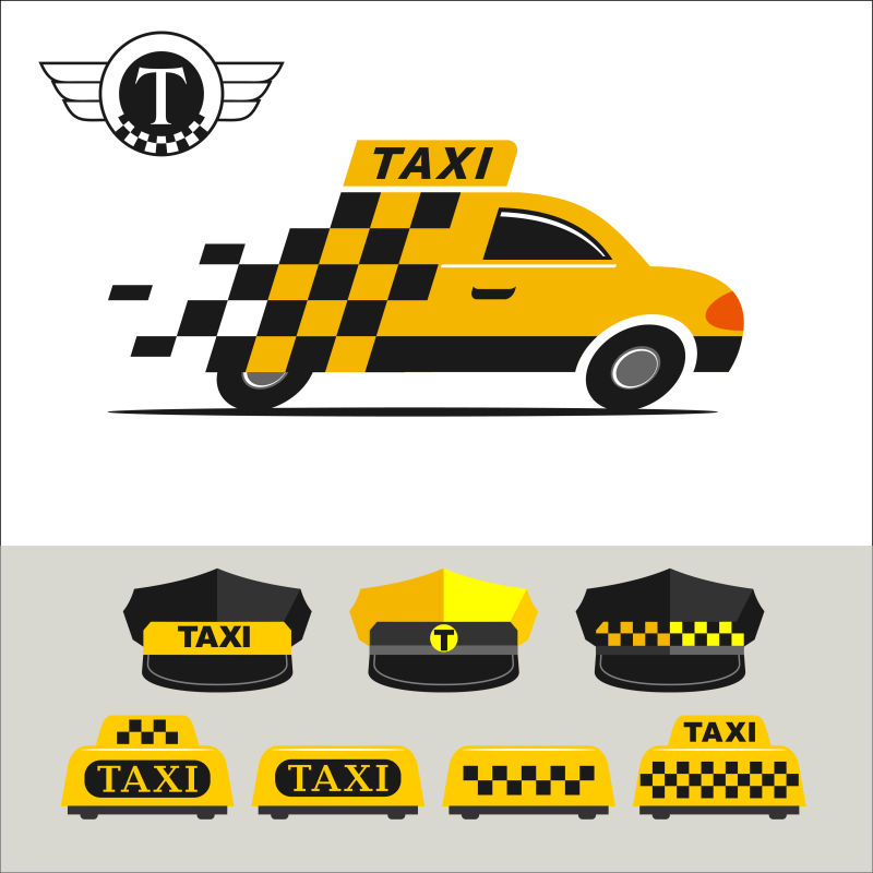 出租车创意宣传矢量插图设计
