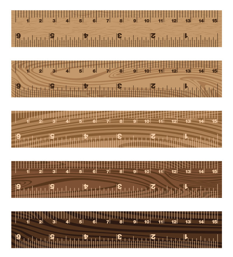 矢量抽象各种纹理的木制工具