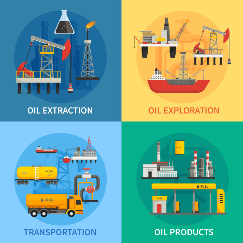 矢量的石油工业插图