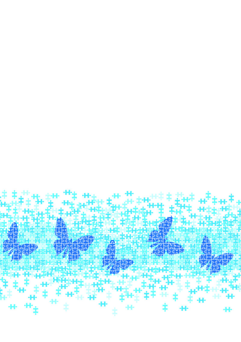 抽象矢量蓝色蝴蝶元素的创意插图