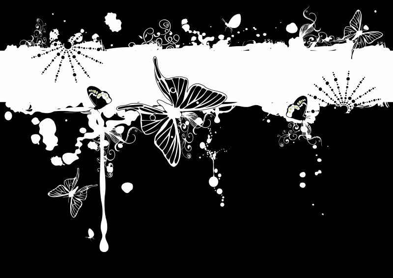 矢量现代创意抽象蝴蝶插图