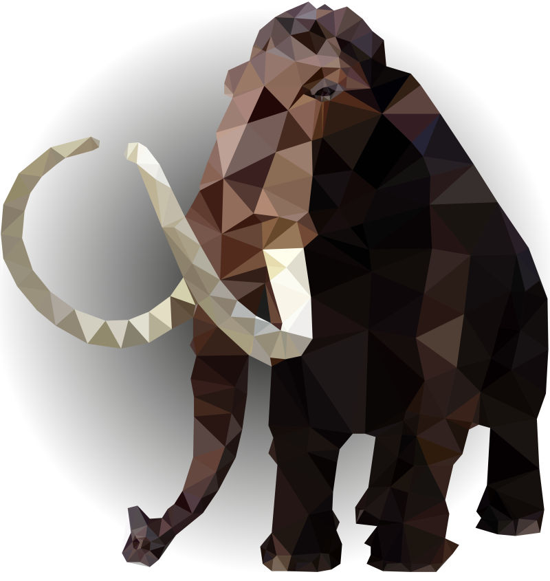 矢量抽象几何风格的大象插图