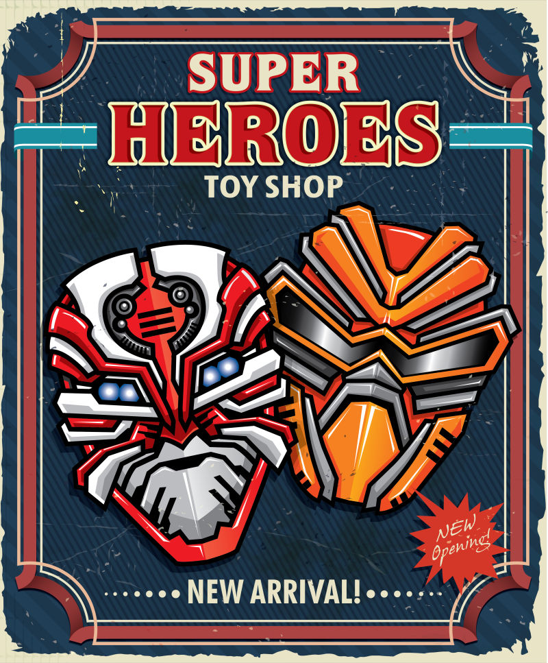 超级英雄玩具店海报设计