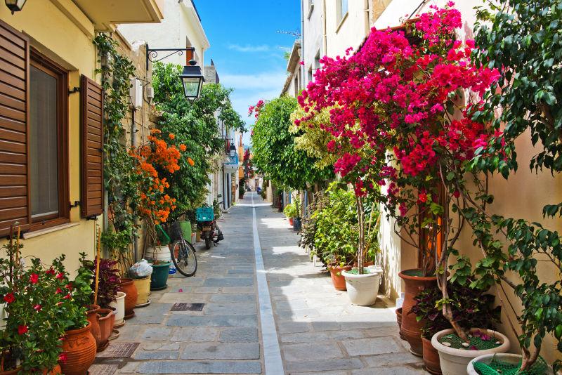 希腊的狭窄街道