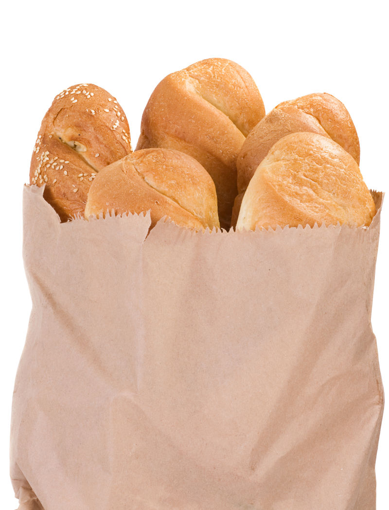 纸袋里的美味面包