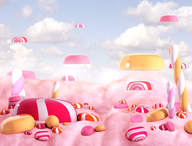 空中糖果3D渲染