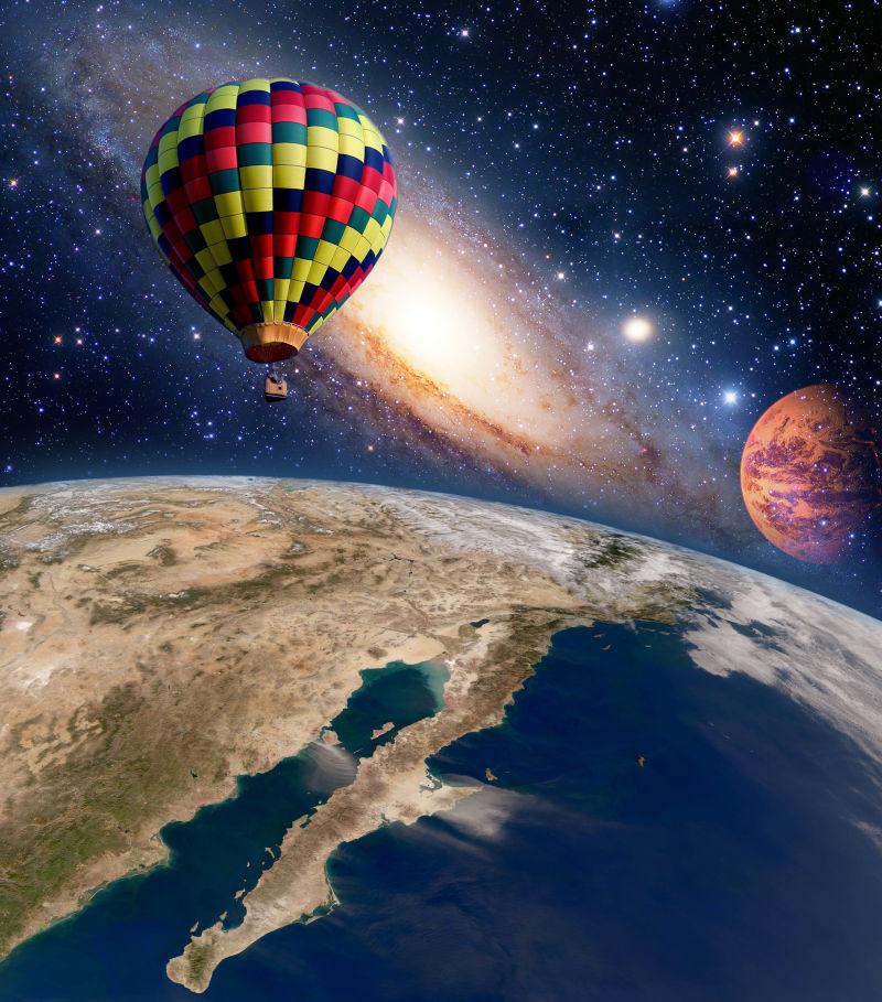 热气球超现实仙境童话童话幻想星球