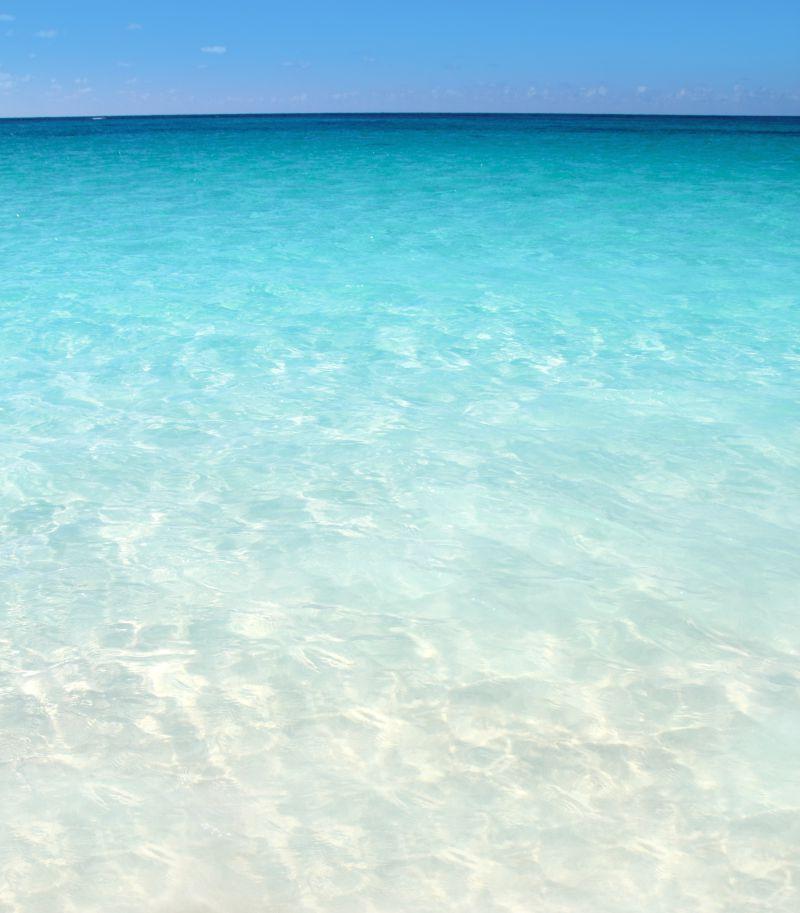 加勒比绿松石海滨沙滩白沙滩