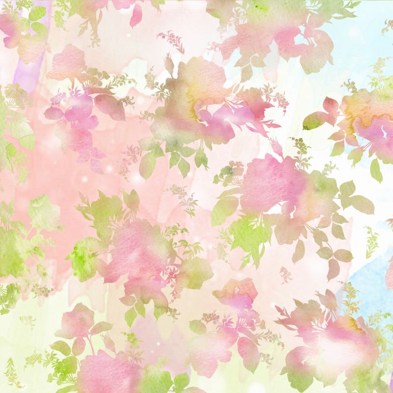 粉绿色花朵与叶子纹理