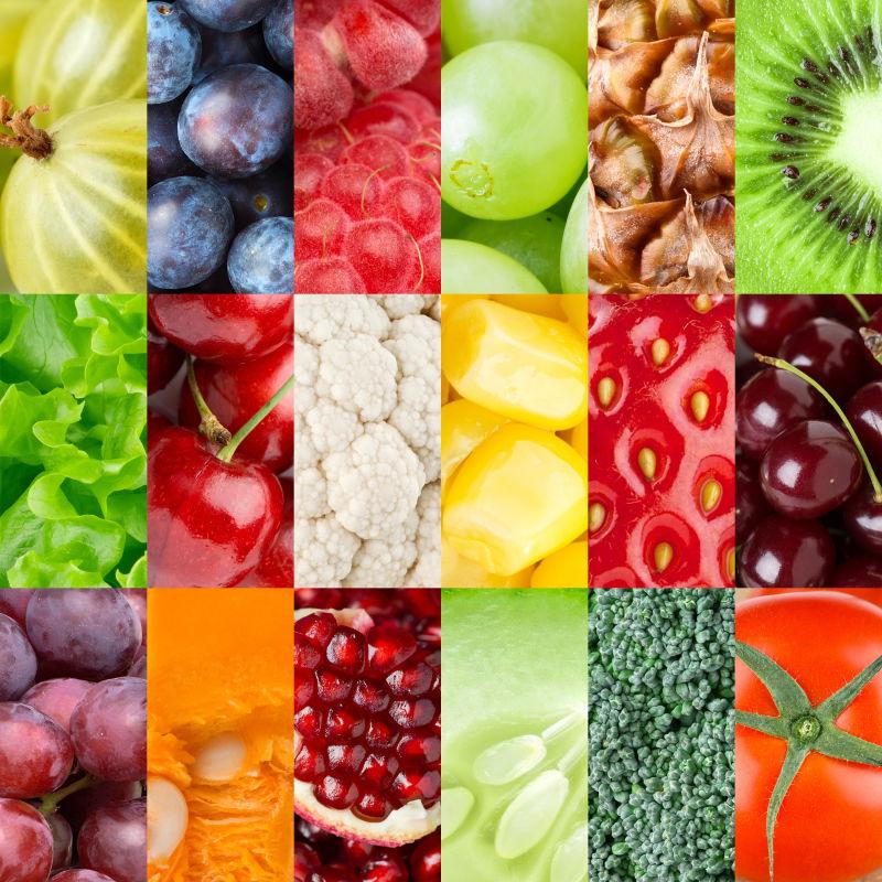 健康新鲜水果及蔬菜背景
