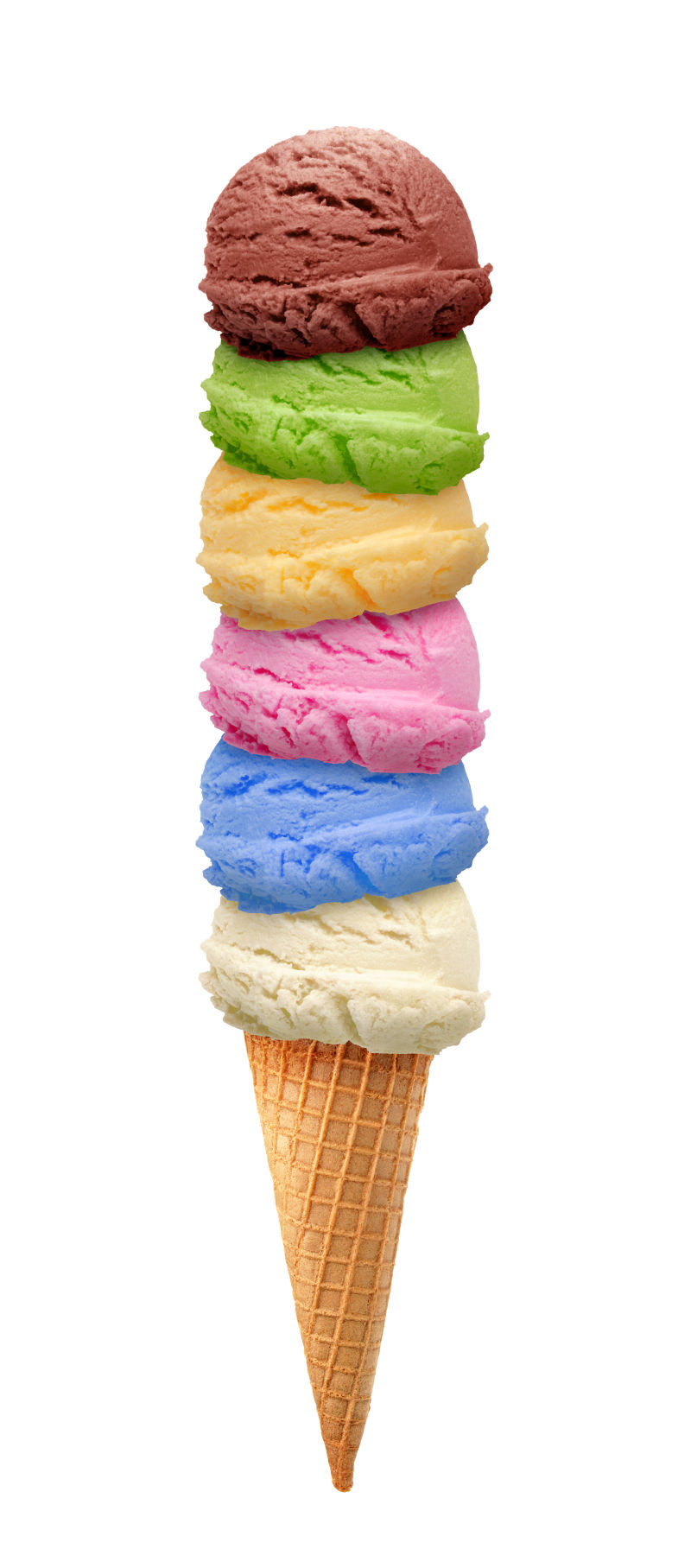 多色的彩色冰淇淋