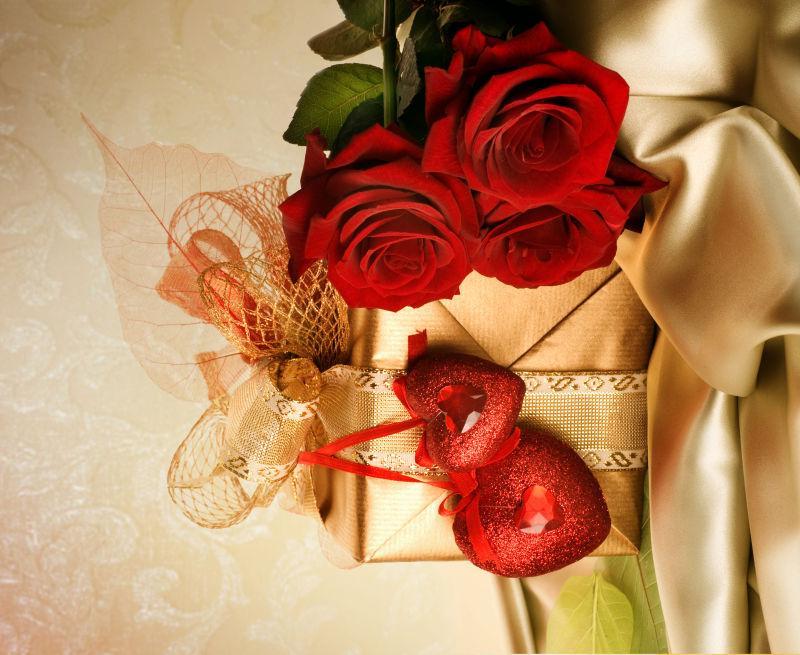 浪漫的玫瑰花情人节背景