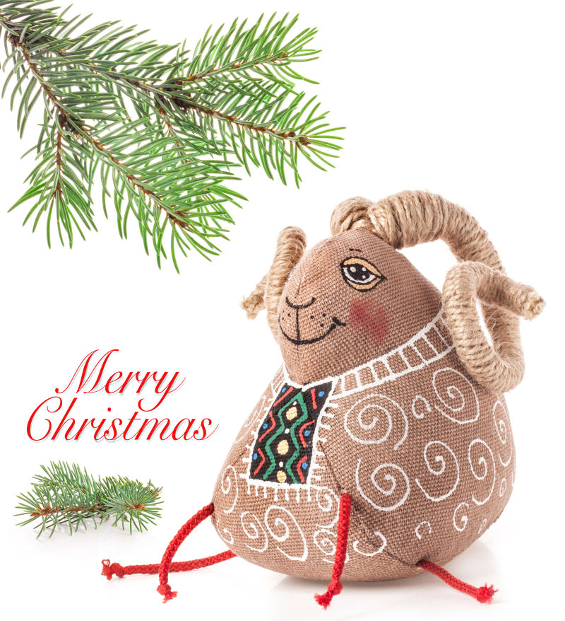 圣诞装饰绵羊玩偶