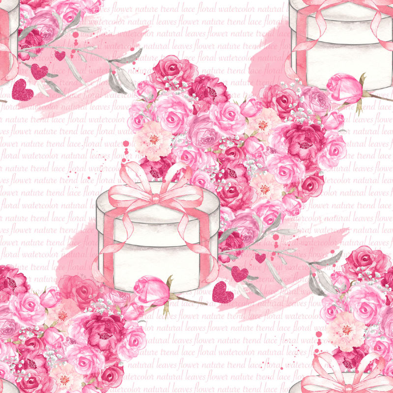 浪漫情人节粉色花朵背景
