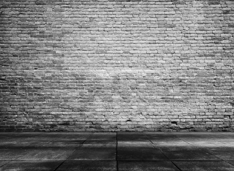 老旧黑白砖墙背景