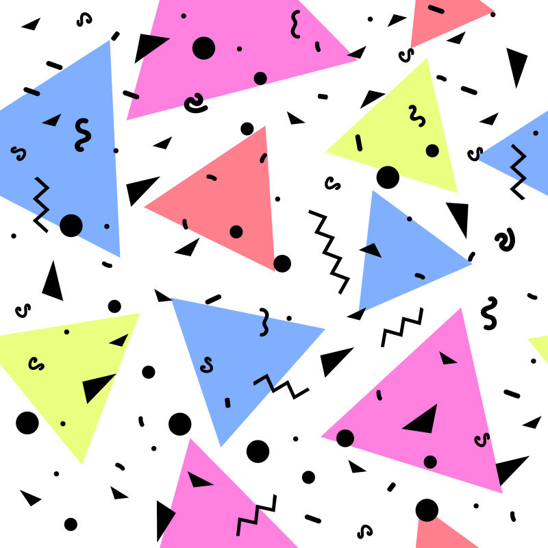 创意矢量彩色几何三角元素的背景