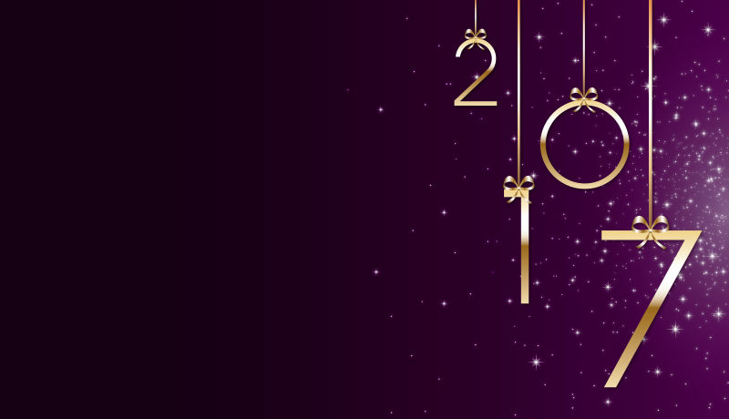 新年快乐2017华丽紫色背景