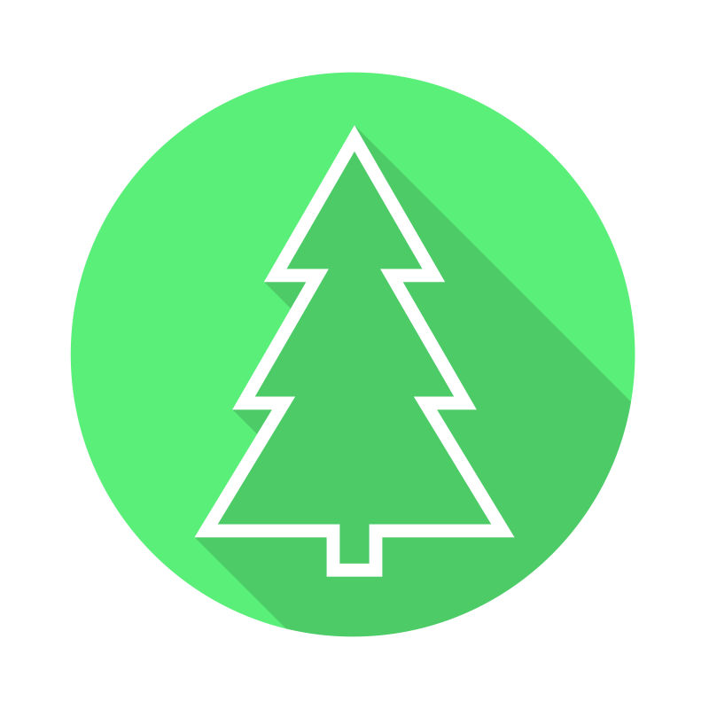 绿色圣诞树图标矢量
