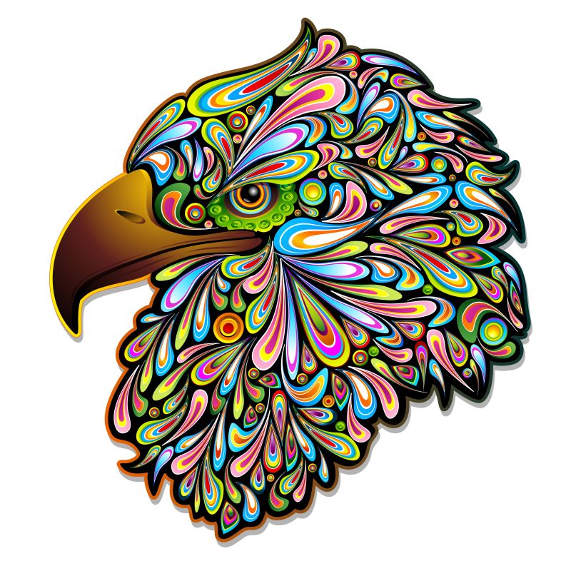 彩色卡通矢量老鹰logo设计图