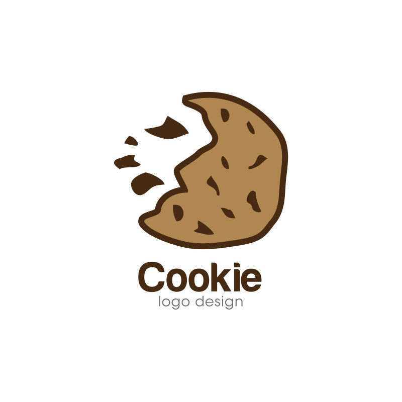 饼干概念logo设计矢量插图