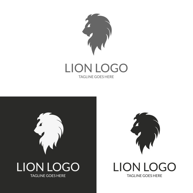 狮子LOGO设计矢量插图