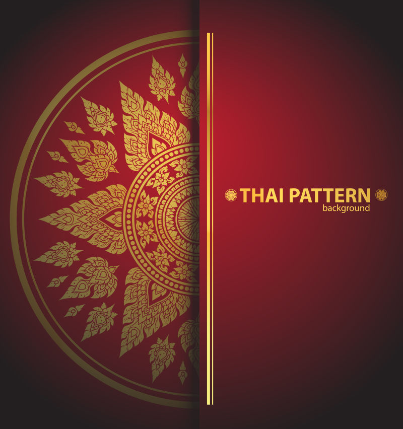 创意矢量现代泰国风格的传统花纹背景