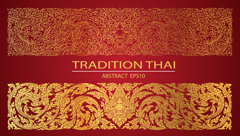 创意矢量泰国风格的传统风格的花纹背景