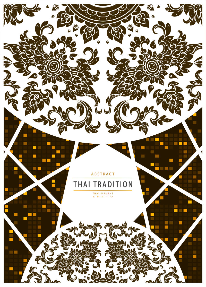 矢量创意泰国装饰风格传统花纹背景