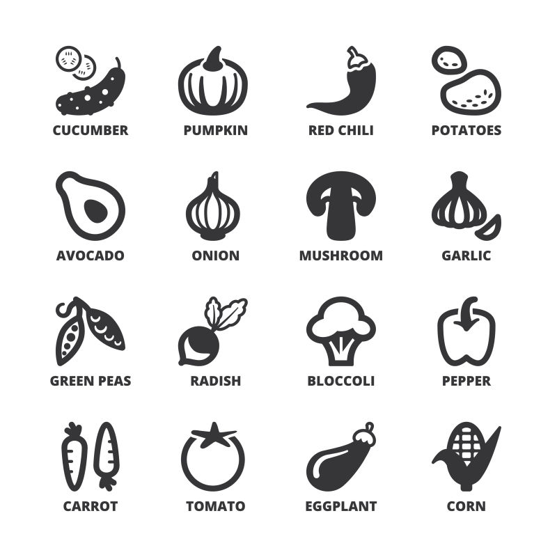 蔬菜食物矢量logo设计