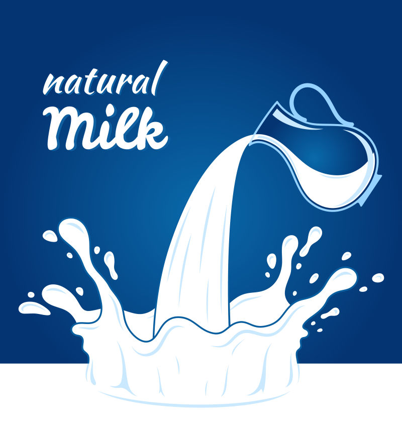 白色牛奶logo矢量图