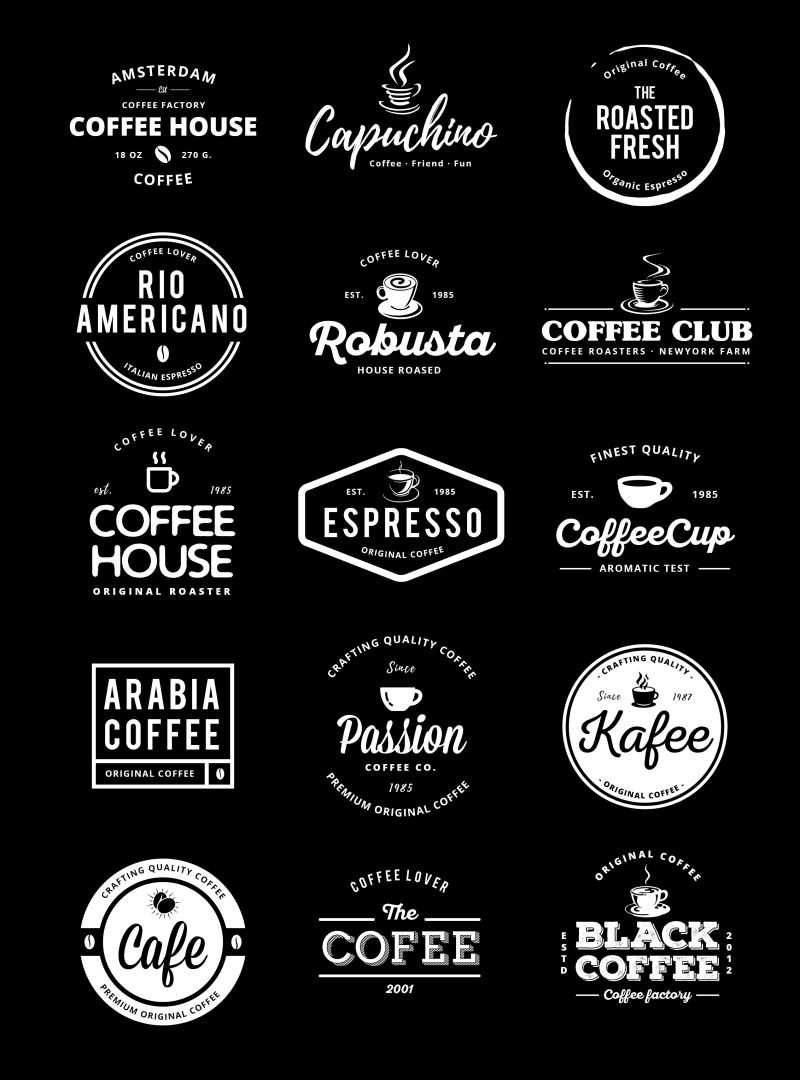 咖啡矢量标签设计