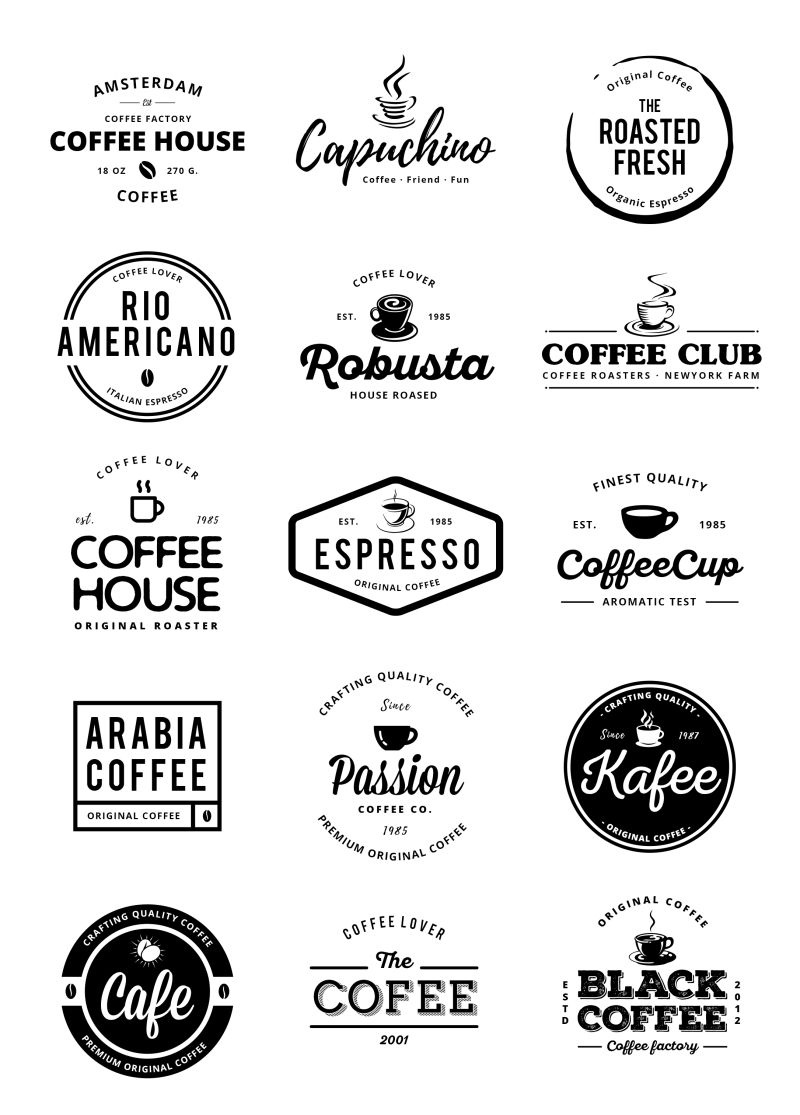 矢量咖啡标签设计