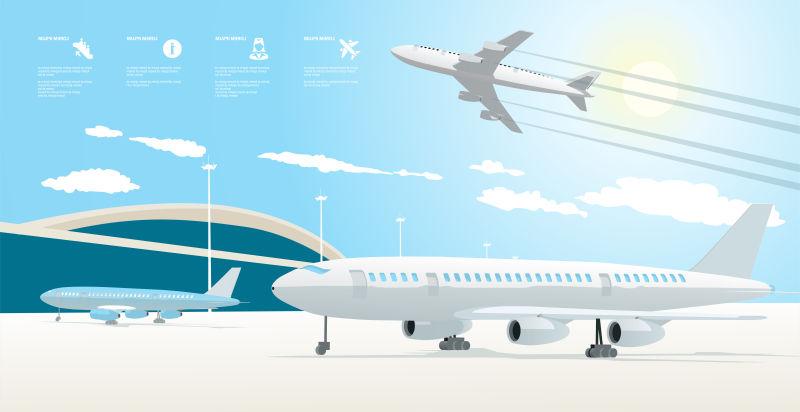 航空运输的信息图表矢量设计