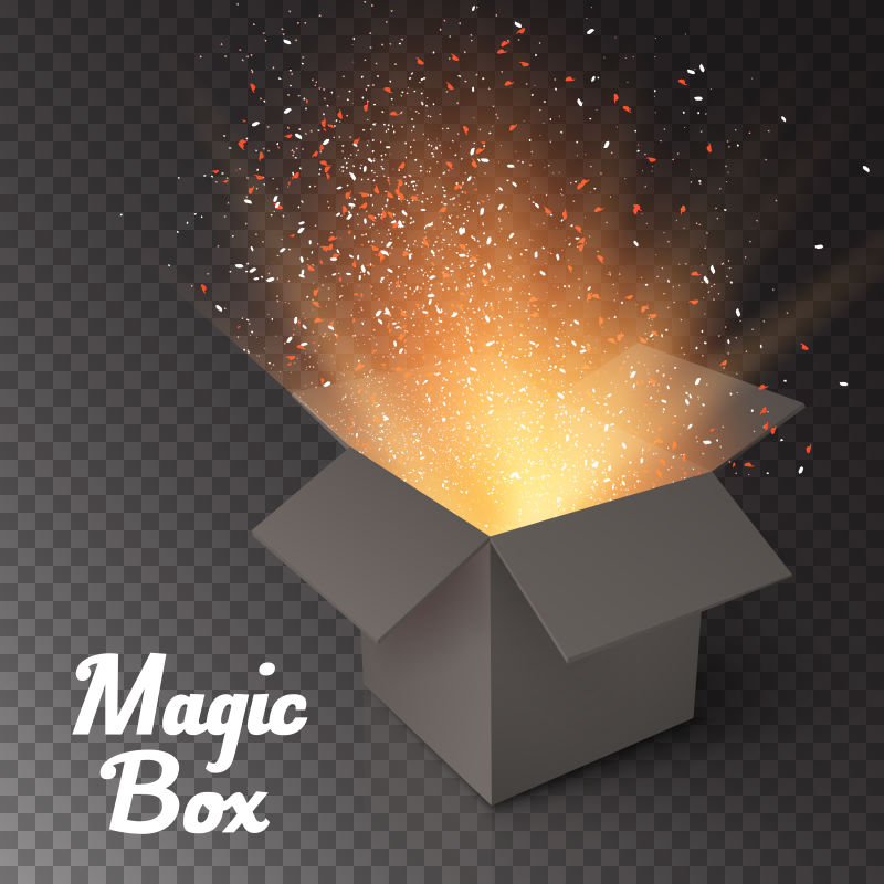 发光的魔法盒矢量设计
