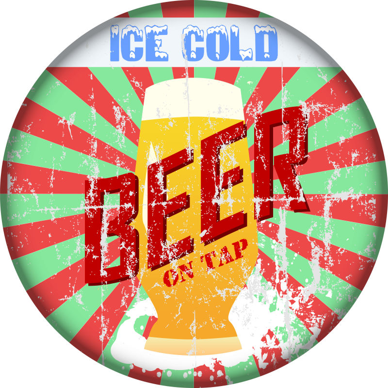 复古圆形啤酒广告logo设计