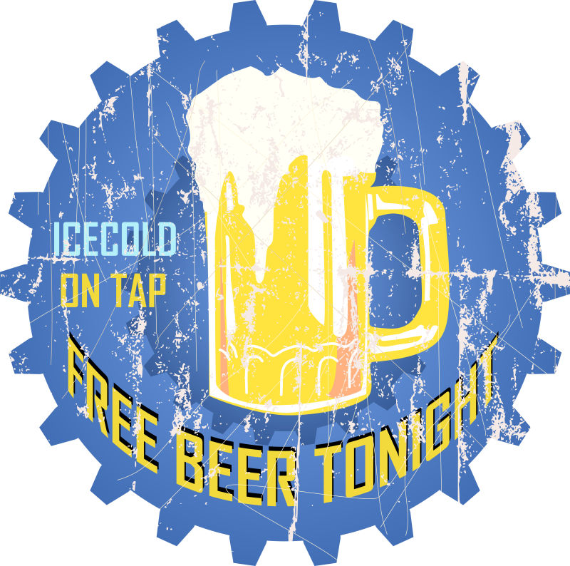 复古啤酒广告logo设计