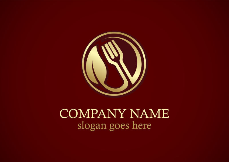 矢量金色餐饮业商业logo设计